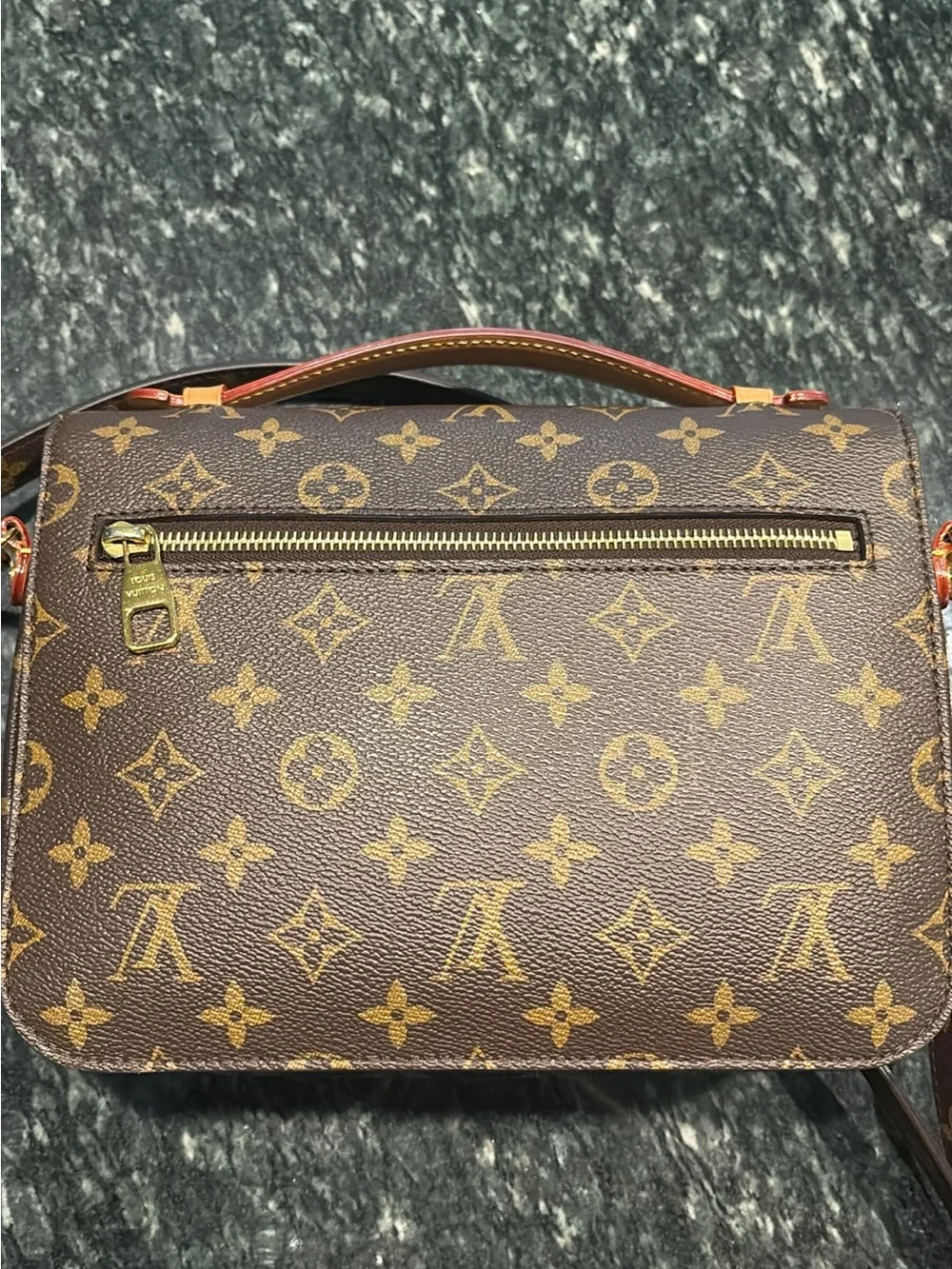 Louis Vuitton Brown Monogram Canvas Crossbody with Gold Hardware